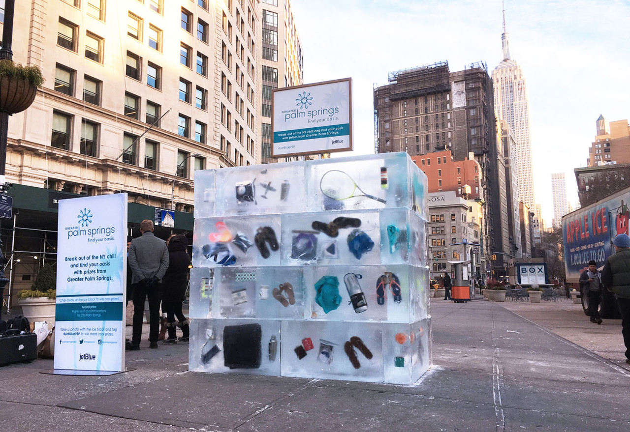 large ice blocks set in New York