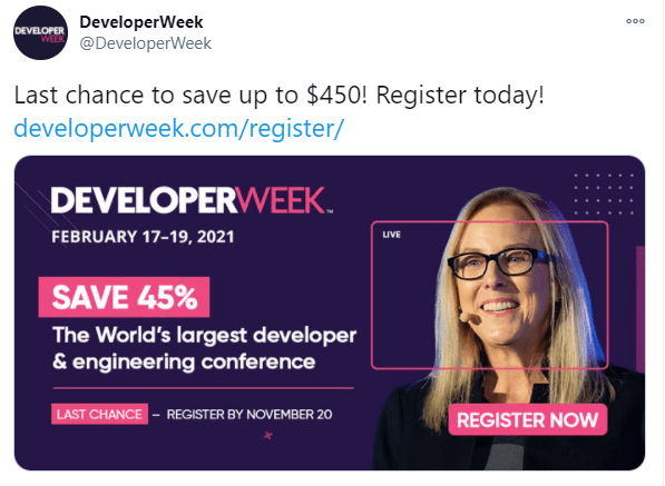 DeveloperWeek Event Twitter