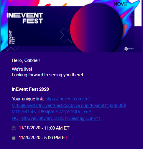 InEvent Fest Email 
