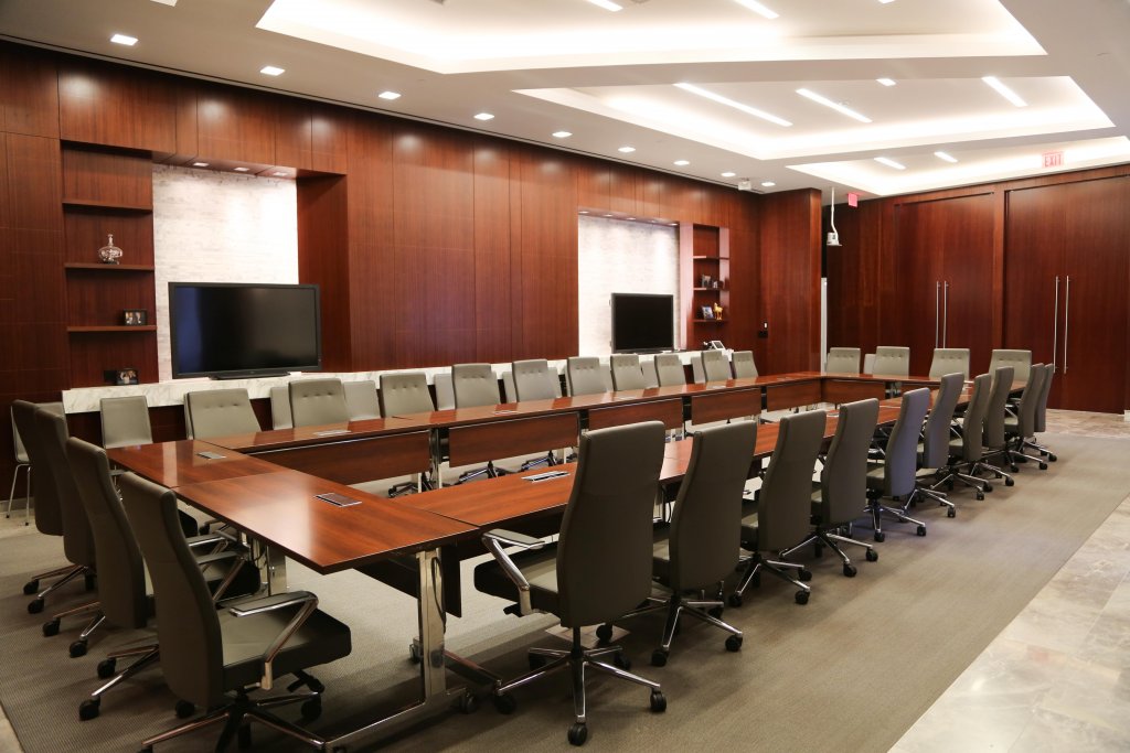 Meeting room layout boardroom
