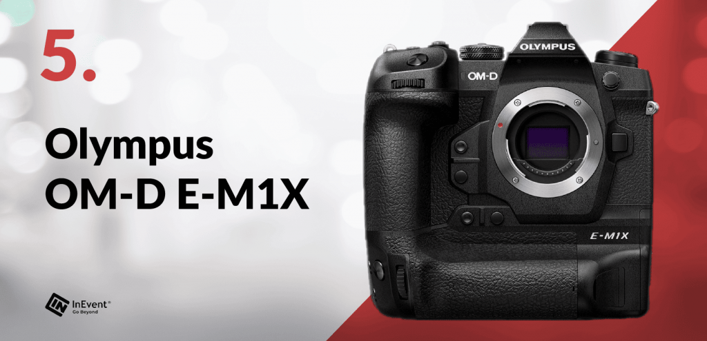 An image showing Olympus OM-D E-M1X, a 4K camera for live streaming. 
