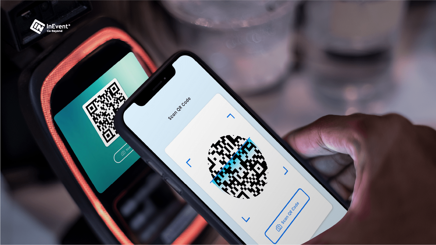 check in software scanning a QR code